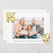 Waterverf Botanische Greenery Foliage Kerstmis Feestdagenkaart (Voorkant / Achterkant)