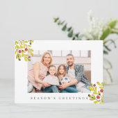 Waterverf Botanische Greenery Foliage Kerstmis Feestdagenkaart (Staand voorkant)