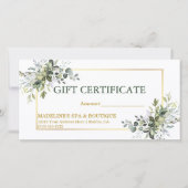 Waterverf Botanische Greenery Gift Certificate (Voorkant)
