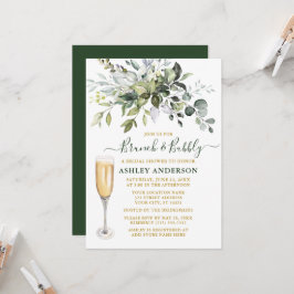 Waterverf Botanische Greenery Gold Brunch Bubble Kaart