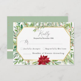 Waterverf Botanische Greenery Holiday Wedding RSVP