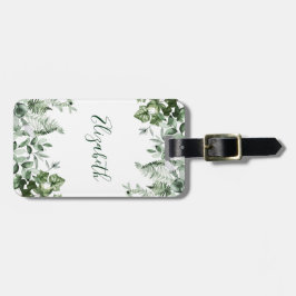 Waterverf Botanische Greenery Ivy Sage Ferns Bagagelabel