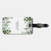 Waterverf Botanische Greenery Ivy Sage Ferns Bagagelabel (Achterkant horizontaal)