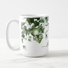 Waterverf Botanische Greenery Ivy Sage Ferns Grote Koffiemok