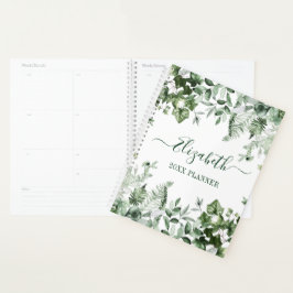 Waterverf Botanische Greenery Ivy Sage Ferns Planner