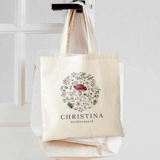 Waterverf Botanische Greenery Mushroom Bridesmaid Tote Bag