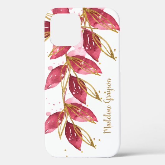 Waterverf Botanische Greenery Persoonlijke Naam Case-Mate iPhone Case (Achterkant)