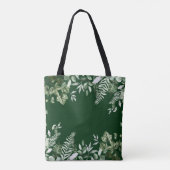 Waterverf Botanische Greenery Sage Ferns Ivy Green Tote Bag (Achterkant)
