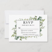 Waterverf Botanische Greenery Sage Green RSVP Kaartje (Voorkant)