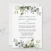 Waterverf Botanische Greenery Sage Green Wedding Kaart (Voorkant)
