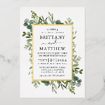 Waterverf Botanische Greenery Wedding Gold
