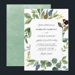Waterverf Botanische Greenery Wedding Invitation Kaart<br><div class="desc">Waterverf Botanische Greenery Wedding Invitation.  trouwuitnodiging met illustraties van de waterverf van bladeren en bloemen. Deze botanische trouwuitnodiging is perfect voor lente- en herfstbruiloften. Overeenkomende objecten zijn beschikbaar.</div>