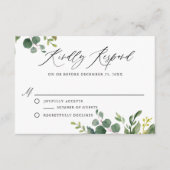 Waterverf Botanische Greenery Wedding RSVP Informatiekaartje (Voorkant)