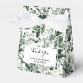 Waterverf Botanische groen bladeren bruiloft Bedankdoosjes (Voorkant Zijde)