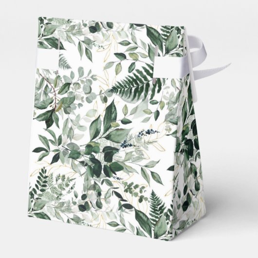 Waterverf Botanische groen bladeren bruiloft Bedankdoosjes (Achterkant)