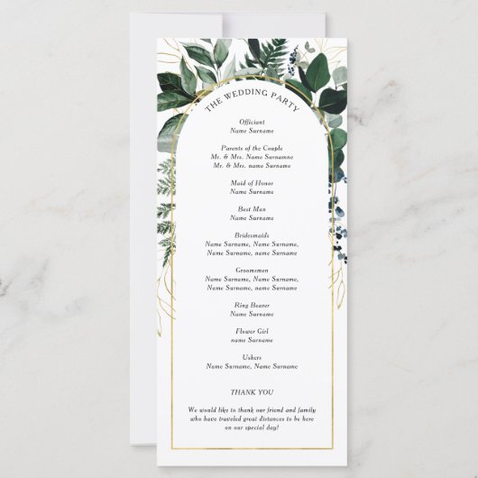 Waterverf botanische groen- en moderne boogprogram (Achterkant)