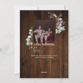 Waterverf Botanische groen Foto Rustic Wood Feestdagenkaart (Achterkant)