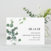 Waterverf botanische groen opslaan datumkaart save the date (Staand voorkant)