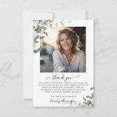 Waterverf Botanische Groene Begrafenis Dank u Bedankkaart (Voorkant)