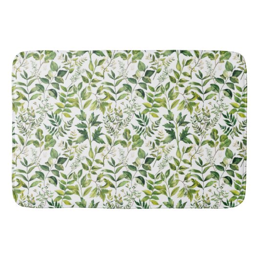 Waterverf Botanische Groene bladeren Badmat (Voorkant)