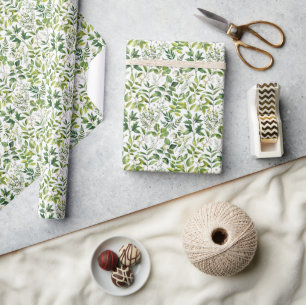Waterverf Botanische Groene bladeren Cadeaupapier