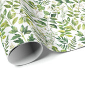 Waterverf Botanische Groene bladeren Cadeaupapier (Rol Hoek)