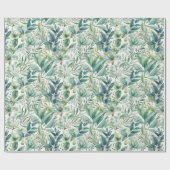 Waterverf Botanische groene bladeren Cadeaupapier (Vlak)