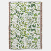 Waterverf Botanische Groene bladeren Deken (Voorkant Verticaal)
