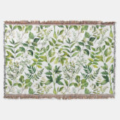 Waterverf Botanische Groene bladeren Deken (Voorkant)