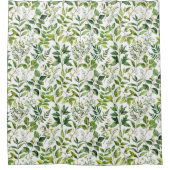 Waterverf Botanische Groene bladeren Douchegordijn (Voorkant)