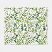 Waterverf Botanische Groene bladeren Fleece Deken (Voorkant (Horizontaal))