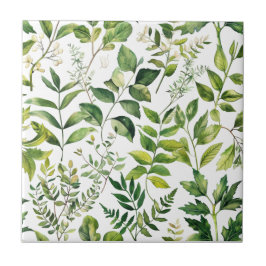 Waterverf Botanische Groene bladeren Tegeltje