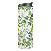 Waterverf Botanische Groene bladeren Thermosbeker (Gedraaid links)