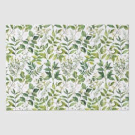 Waterverf Botanische Groene bladeren Tissuepapier