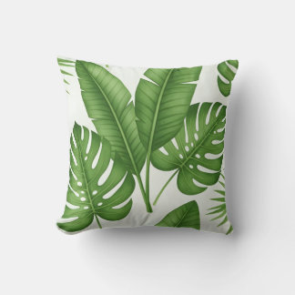 waterverf botanische groene frisse patroon interie kussen