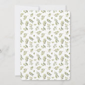 Waterverf Botanische Groene Olijven Monogram & Naa Notitiekaartje (Achterkant)