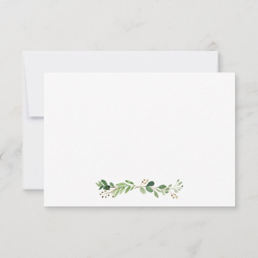 Waterverf Botanische Groene RSVP Weddenschap (Achterkant)