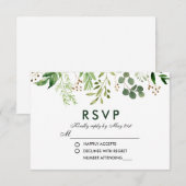 Waterverf Botanische Groene RSVP Weddenschap (Voorkant / Achterkant)