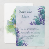 Waterverf Botanische Groene Tropische Save the Dat Date (Voorkant / Achterkant)