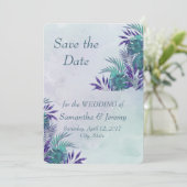 Waterverf Botanische Groene Tropische Save the Dat Date (Staand voorkant)