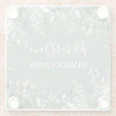 Waterverf Botanische Ivy Ferns Cabin Sage Green Glazen Onderzetter (Achterkant)