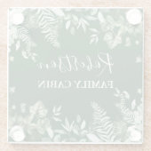 Waterverf Botanische Ivy Ferns Sage Cabin Green Glazen Onderzetter (Achterkant)