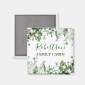 Waterverf Botanische Ivy Ferns Sage Family Cabin Magneet (Voorkant / Achterkant)