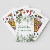 Waterverf Botanische Ivy Ferns Sage Family Cabin Pokerkaarten (Achterkant)