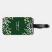 Waterverf Botanische Ivy Sage Ferns Green Bagagelabel (Achterkant horizontaal)