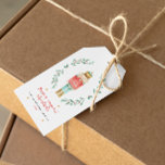 Waterverf botanische kerst cadeaulabel<br><div class="desc">Waterverf met een botanische kerstfeestelijke feestelijke  label</div>