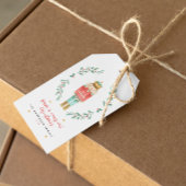 Waterverf botanische kerst cadeaulabel