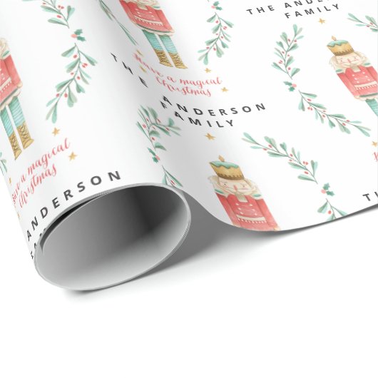 Waterverf botanische kerst cadeaupapier (Rol Hoek)