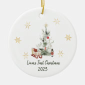 Waterverf botanische kerst keramisch ornament (Voorkant)