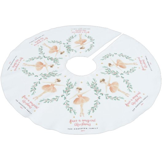 Waterverf botanische kerst kerstboom rok (Gekanteld)